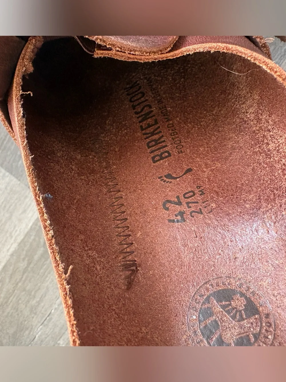 Birkenstock Brown Leather Buckle Slip-On Clogs